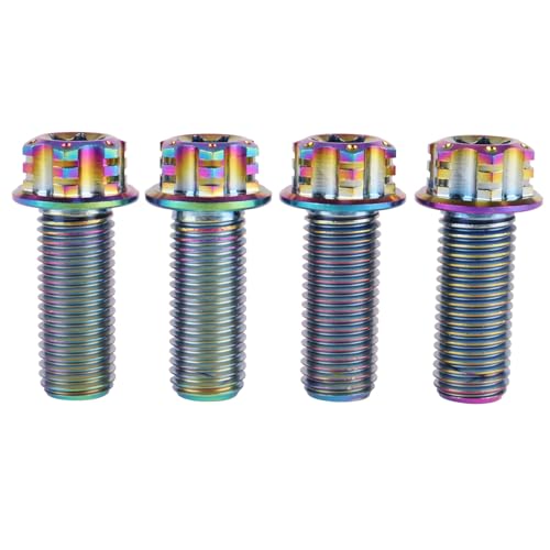 Image of 4Pcs Titanium Bolt Flange Torx Head M8 M10 x 20 25 30mm Screw Bolt for Motorcycle Car Modifications (Rainbow, M10x25mm Pitch 1.25)