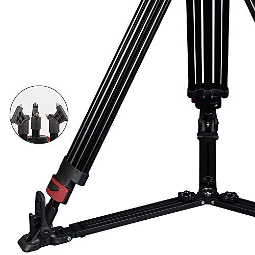 miliboo MTT609A Kamera-/Video-Stativ aus robustem Aluminium, für Camcorder/DSLR, professionelles Einbeinstativ, 168,9 cm… – Bild 6
