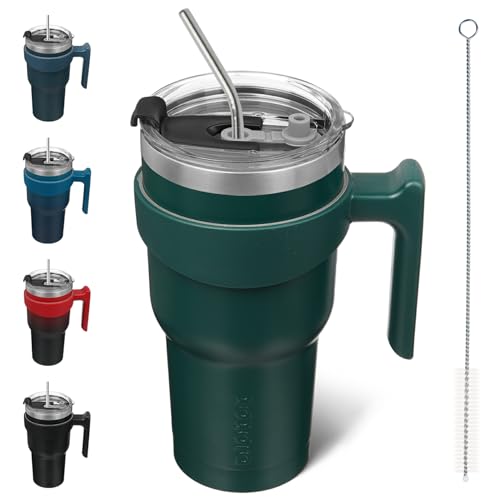 Image of BJPKPK 30 oz Tumbler with Handle & Straw, Insulated Stainless Steel Mug