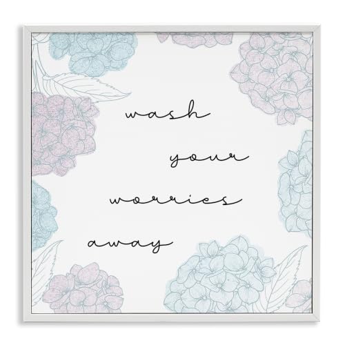 'Wash Your Worries Away Delicate Florals'| Framed Giclee Art