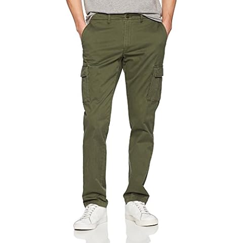 Goodthreads Men's Slim-Fit Vintage Comfort Stretch Cargo Trouser, Dark Green, 34W / 29L Cover