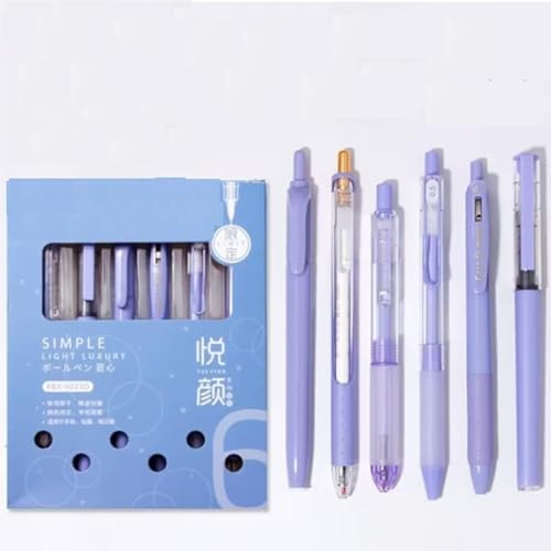 Image of 6 Pcs Aesthetic Gel Pen Set Pastel Cute Pens for Girls Korean Kawaii Stationery Fancy Colored Office Supplies Blue Ink Gift Pack