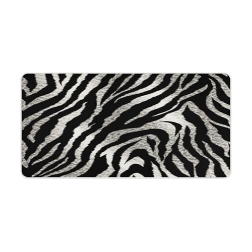Mouse Pad grande impermeable con diseño cebra blanco y negro