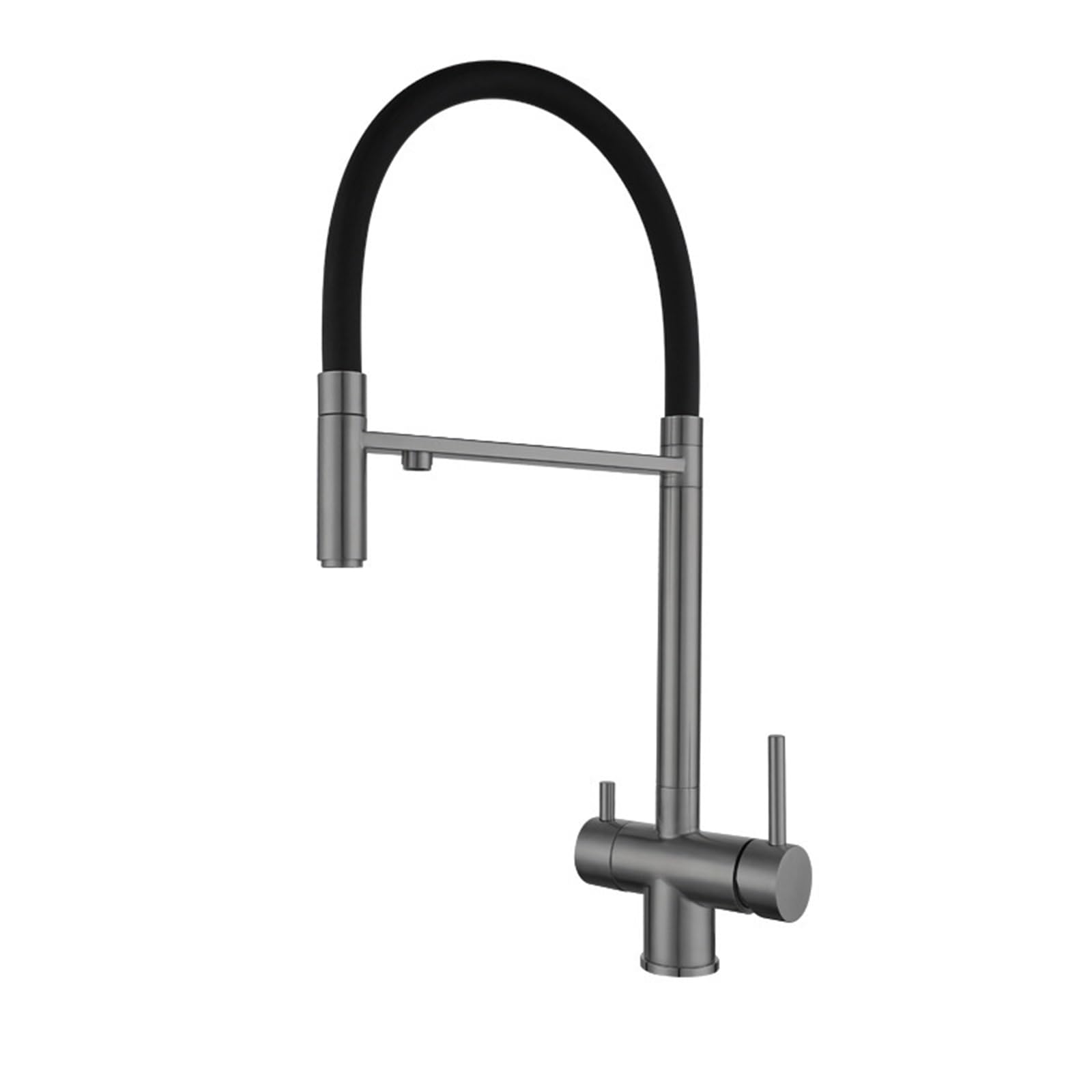 XJTNLB 3 Way Gray Kitchen Mixer Tap with Water Filter & Pull Out Spray