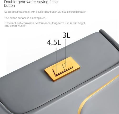 Inodoro sifónico super, inodoro de una pieza con descarga dual y silenciosa, innovador inodoro de cerámica para baño en casa y hotel, A-695x750x370mm miniatura 4