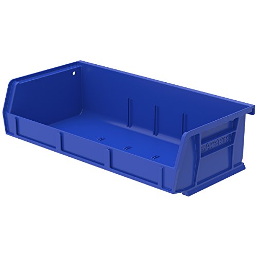 Image of Akro-Mils 30232 AkroBins Plastic Storage Bins, Space-Saving Stackable Bins for Garage, Pantry, Craft Organization, 5-Inch x 11-Inch x 3-Inch, Blue, 8-Pack