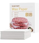 SMARTAKE 6 x 6 Inches Wax Paper, 1000 Pcs Non-Stick Hamburger Patty Paper, Square Sandwich Separa...