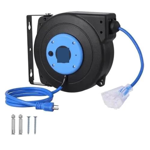 ZKLGS Enrollacables, Carrete de Cable de alimentación retráctil de 9 m, Calibre 16 AWG/3C, SJTOW. Organizador de Cables de extensión for un Uso fácil.