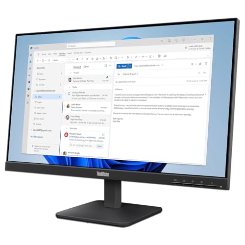 Image of Lenovo S24-4E 23.8 inch IPS Monitor 1920 x 1080 Resolution (Full HD 1080p), Anti-Glare, Black.