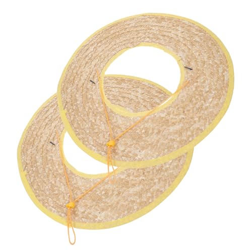 Veemoon 2pezzi Parasole Per Elmetto in Paglia Parasole Per Elmetto Con Bordo Intero Adatto Per Giardinaggio Cantieri Edili Ciclismo e Altre Attività All Aperto