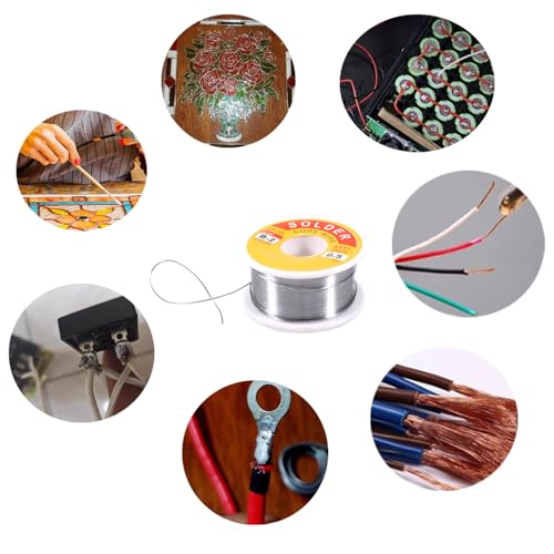 Image of 63 /37 Tin-Lead Rosin Core Solder Wire for Electrical Soldering, Flux Content 2%, 0.5mm,100g(Net 80g)