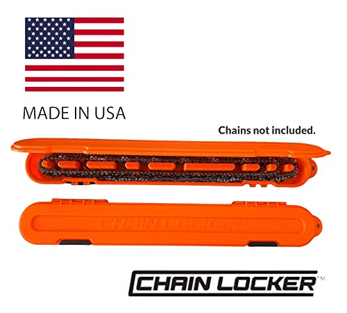 Chain Locker Original Chainsaw Chain Storage Case Orange Organization Box Universal For 6”, 8”, 10”, 12”, 14”, 16”, 18” And 20” Blade Chains Made In Usa #TOP3