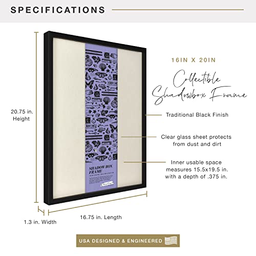 Image of MCS Linen Lined Shadow Box Frame, 12 x 12 Inch, Black