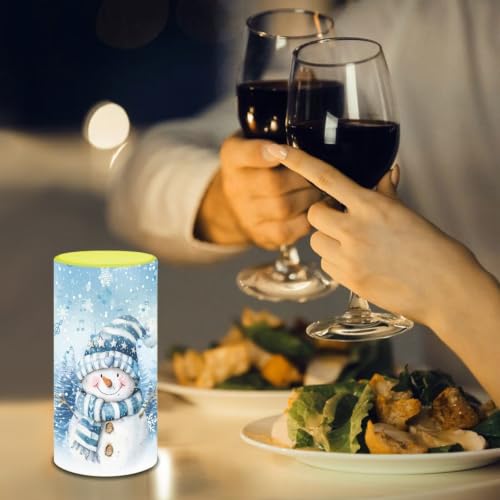 Image of Blue Snowman Flameless Candles with Remote Timer