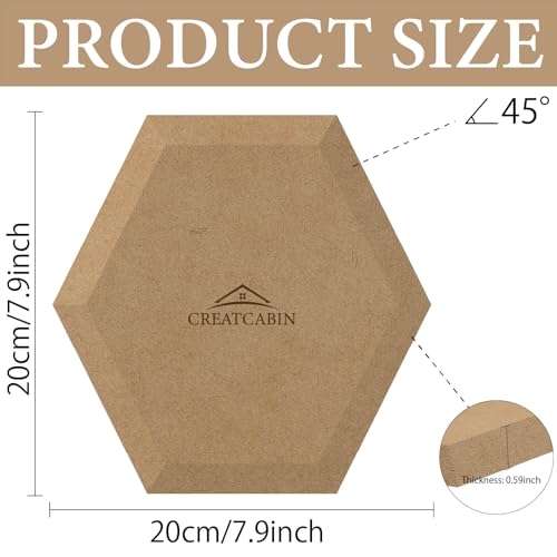 CREATCABIN Ceramics Plate Forming Molds Wooden Pottery Molds Clay Pottery Molding Tools Ceramics Dish Plate Slump Mold MDF Pottery Forms for Handbuilding Plates DIY Craft Supplies Hexagon 7.9 Inch - Image 2
