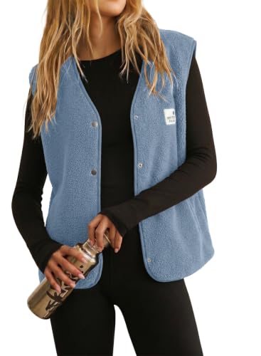 EVALESS Sherpa 2026 Vest for Women Outerwear Top with Pockets