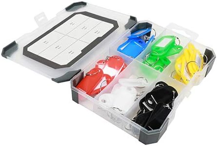 TIMCO Key Tags Mixed Tray - 48pcs, Blue, Green, Yellow, Red, White, Black