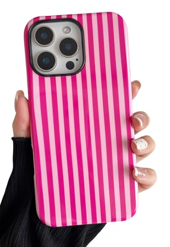 Longlayss Compatible with iPhone 16 Pro Max Case Cute Striped Phone Case
