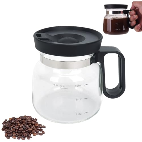 Taza de Vidrio Resistente al Calor de 16 oz con Tapa