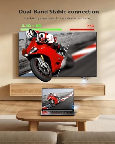 2026 Type-C Wireless HDMI Transmitter and Receiver, Plug&Play Wireless Screen Casting, 2-in-1 USB C HDMI Transmitter Kit, Mirror Video and Audio for Phone Laptop PC to TV Projector Monitor — view 8