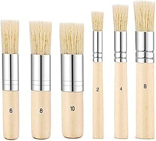 VEGCOO 6 Pcs Acrylic Paint Brushes Set, Natural Bristle Paint Brushes Nylon Hair Brush Bristle Art Brush for Watercolor Oil Painting Suitable for Beginners/Artists/Students (B)
