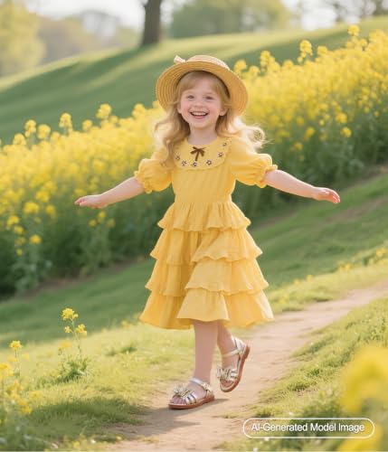 Image of PHIRAMIN Toddler Girl Sandals - Flower Girl Dress Shoes Open Toe Little Kid Flats