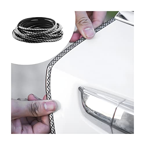 Blilo Car Door Edge Guards, 16Ft U Shape Door Edge Trim, Rubber Molding Auto Door Edge Seal Protector, Anti-Collision Vehicle Protection Accessories Universal for SUV, Truck, Van (Carbon Fiber)