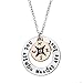 Dolland Silver Hollow Disc Engraved Message "Not All Who Wander Are Lost" with Compass Pendant Necklace,X10046