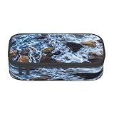 Grande trousse à crayons de grande capacité - Baleines tueuses - Pour adolescentes, filles et adultes, Pierres de mer., pencil case, Trousse de beauté