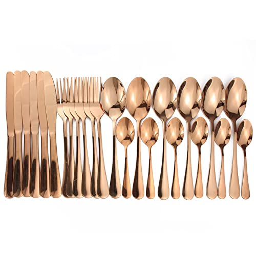 Ménagère dorée 24 pièces pour sublimer vos repas de fête