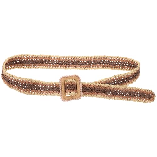 LOGOFUN 2PCS Raffia Belt Woven Adjustable Waistband Lightweight Fashion Accessory for Women Summer Vacation Dresses Skirt Supplies2