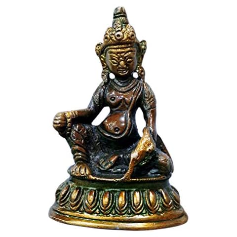 Gangesindia Lord Kuber Brass Statue in Brown Finish Cover