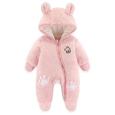 JiAmy Baby Winter Hooded Romper Snowsuit Cover