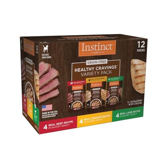 Instinct Healthy Cravings Grain Free Recipe Variety Pack Natural Wet Dog Food Topper by Nature's Variety, 3 oz. Pouches (Pack of 12)