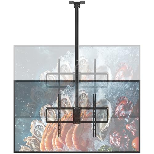 TV Deckenhalterung für 50 bis 100 Zoll 80 kg Tragkraft Höhenverstellbar 115-170 cm Schwenk- und Neigbar TV Halterung Decke mit VESA bis 800x600 mm für Gewerbe & Heimkino