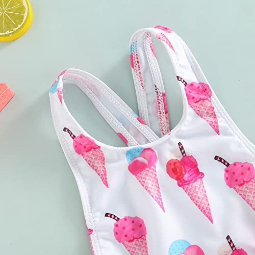 Image of Toddler Kids Girl One Piece Swimsuit Floral Sleeveless Backless Swimwear Bowknot Ruffled Bathing Suit Beachwear