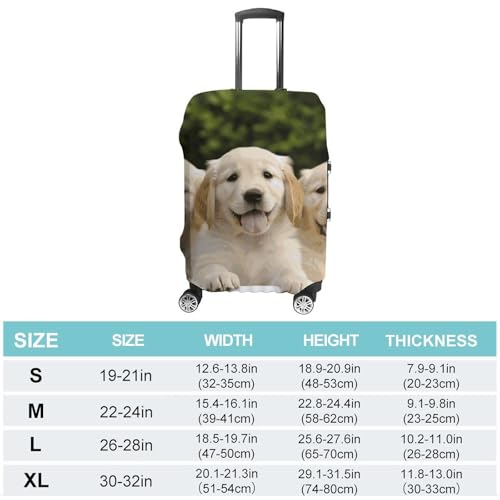 Golden Retriever Puppies Printed Luggage Cover Protector, Fits 18-32 Inch Luggage2