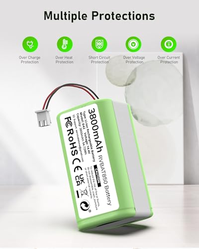 Image of 3800mAh RVBAT850 Battery, Battery Replacement for Shark Vacuum, Suitable for Rvbat850 Shark Ion-battery R75, RV761, RV850C, RV1000S, RV1100VL, RV101AE, UR1000SR, RV700 N, RV720 N(2-Prong Connector)