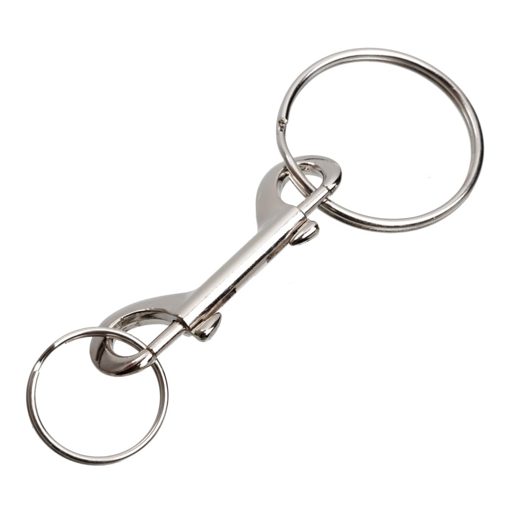 Harts Unisex Silver Metal Heavy Duty Hipster Double Ended Key Rings With Two Split Rings