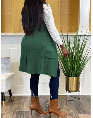 Image of Women's Casual Sleeveless Long Sweater Vest Open Front Cardigan Waistcoat