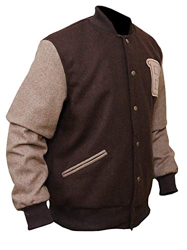 Hotline Miami Bomber Varsity Brown Racing Wool Letterman B Patch Handmade Light Weight Jacket2