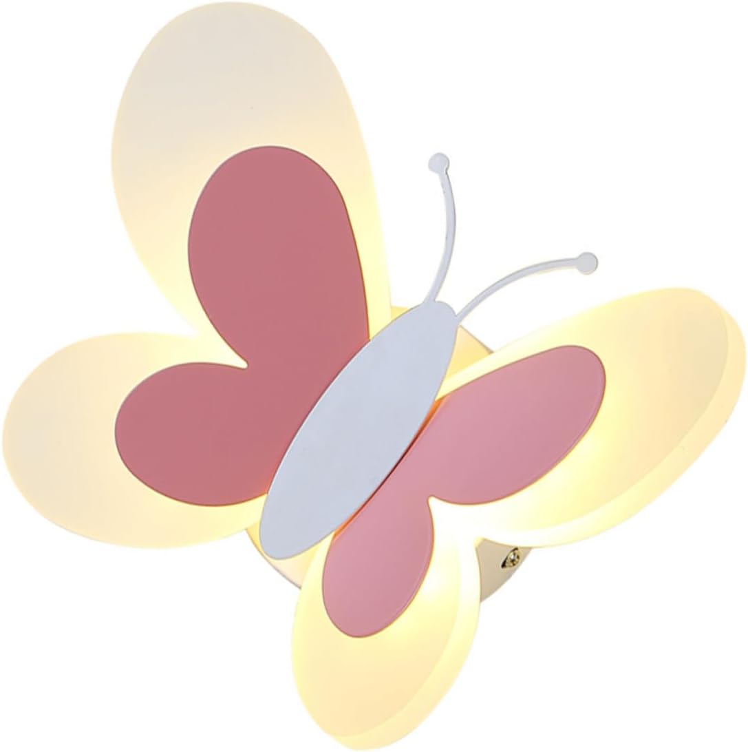 DOITOOL 1pc Modern Simple Butterfly Wall Lamp Elegant Decorative Light for Bedroom Living Room Warm Colors Easy Installation Aisle Corridor Light