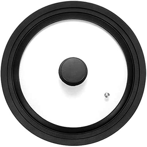 ZITFRI Universal Lid for Pots 24/26/28cm Frying Pan Cover Universal Lid Silicone Tempered Glass Heat Rend Steam Hole, Universal Glass Lid for Pans, Casserole, Cookware Cover