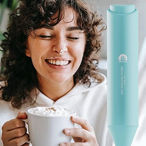 Powerful Milk Frother Handheld Foam Maker, Mini Whisk Drink Mixer for Coffee, Cappuccino, Latte, Matcha, Hot Chocolate, with Stand, Aqua - 5