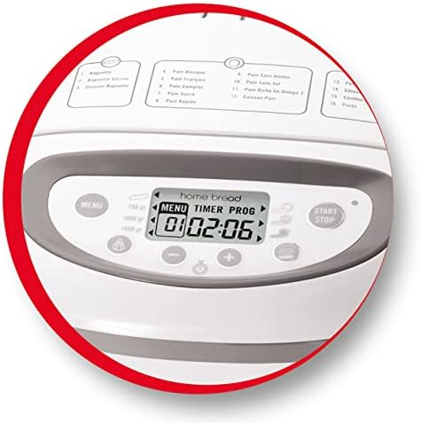 Bild 4 - Moulinex OW6101 Home Bread Baguette Brotbackautomat|für bis zu 1,5 kg Brot|16Programme|hausgemachtes Brot|antihaftbeschichtete Brotform| inkl.Baguettebleche &Rezeptheft|1650W|29x27x33cmWeiß