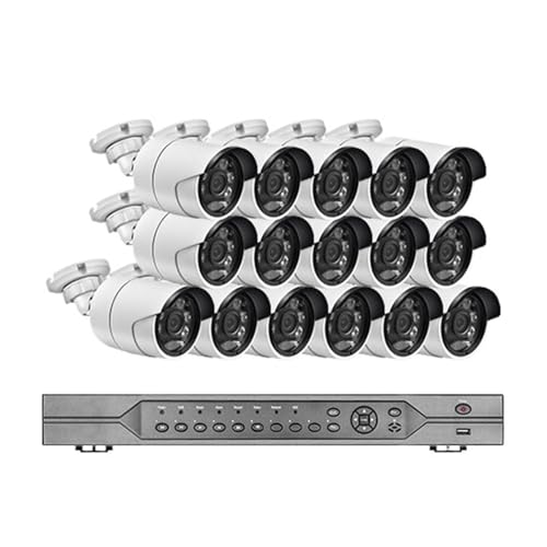 16CH 4K 8MP POE NVRLbg H.265 CCTVVXe IPJ J[iCgrW I[fBI lZT[ ZLeBrfIĎZbg(2T,NVR and 16pcs Camera)