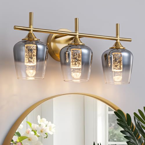 Image of foucasal 3 Light Vanity Light for Bathroom, Dimmable 2700K-6000K Bathroom Vanity Light Fixtures Mirror, Modern LED Lighting Fixtures for Living Rooms, Hallways, Bedroom