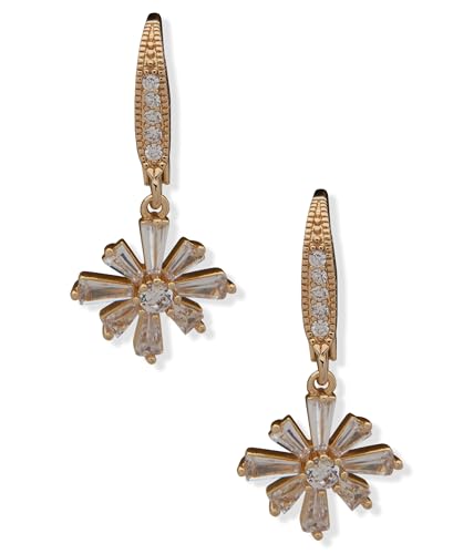 Image of Anne Klein Women's Drop Crystal Earrings, Statement Fashion Jewelry with Crystal Inspired Accents for Everyday and Evening Wear