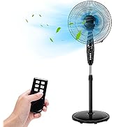 Tangkula Pedestal Fan, Oscillating Standing Fan with Remote Control & 3 Speeds, Free Stand Fan wi...