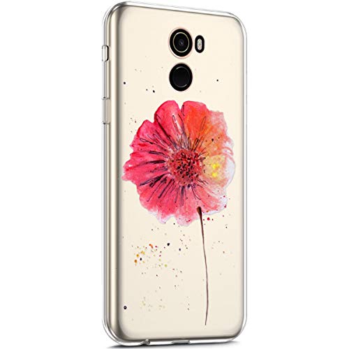 Surakey Compatible with Xiaomi Mi Mix 2 Case Clear Thin Slim Fit with Stylish Silicone Bumper Shockproof Phone Cover Flower Pattern Soft Flexible Protective Case,Flower